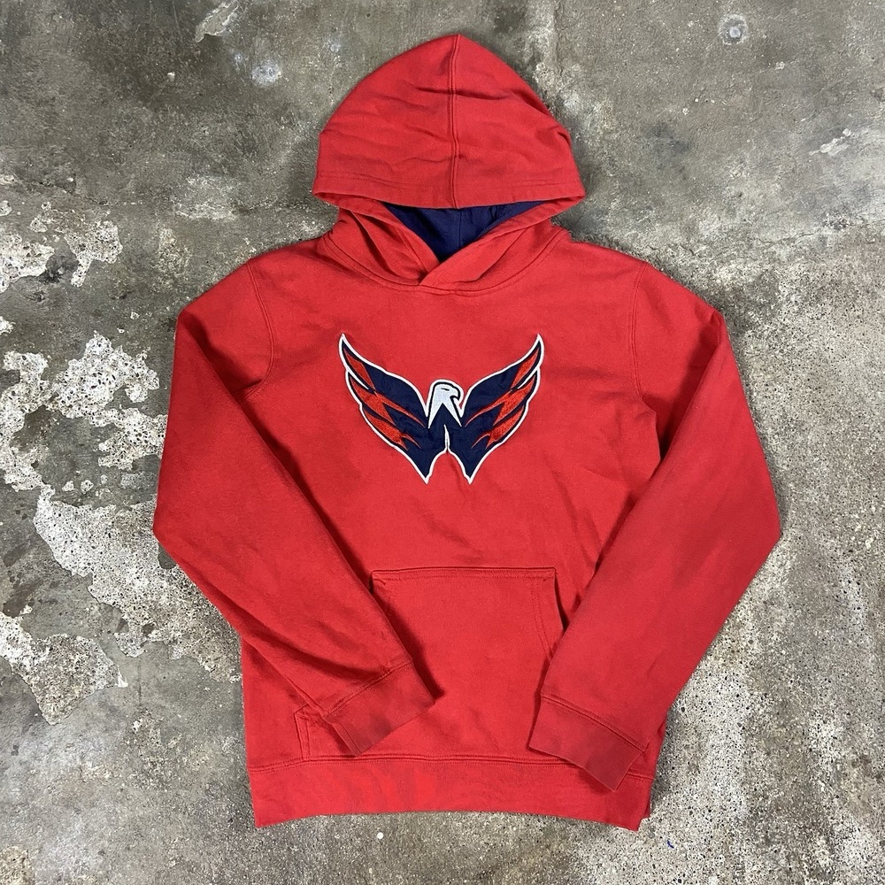 Washington Capitals Hoodie Youth Size Large Red Hockey Pullover NHL Eagle Logo